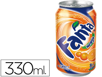 Refresco Fanta naranja lata 330ml.